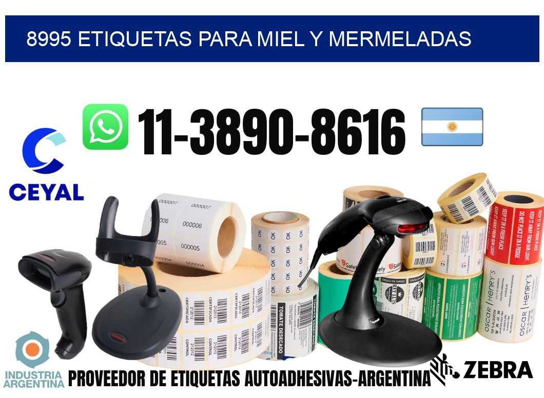 8995 Etiquetas para miel y mermeladas