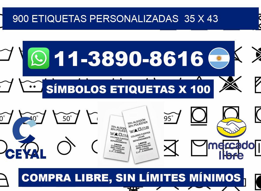 900 etiquetas personalizadas 35 x 43
