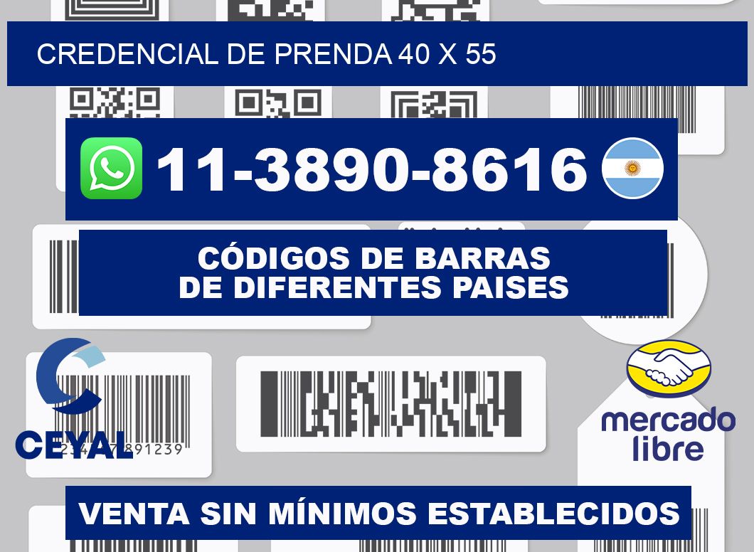 Credencial de prenda 40 x 55