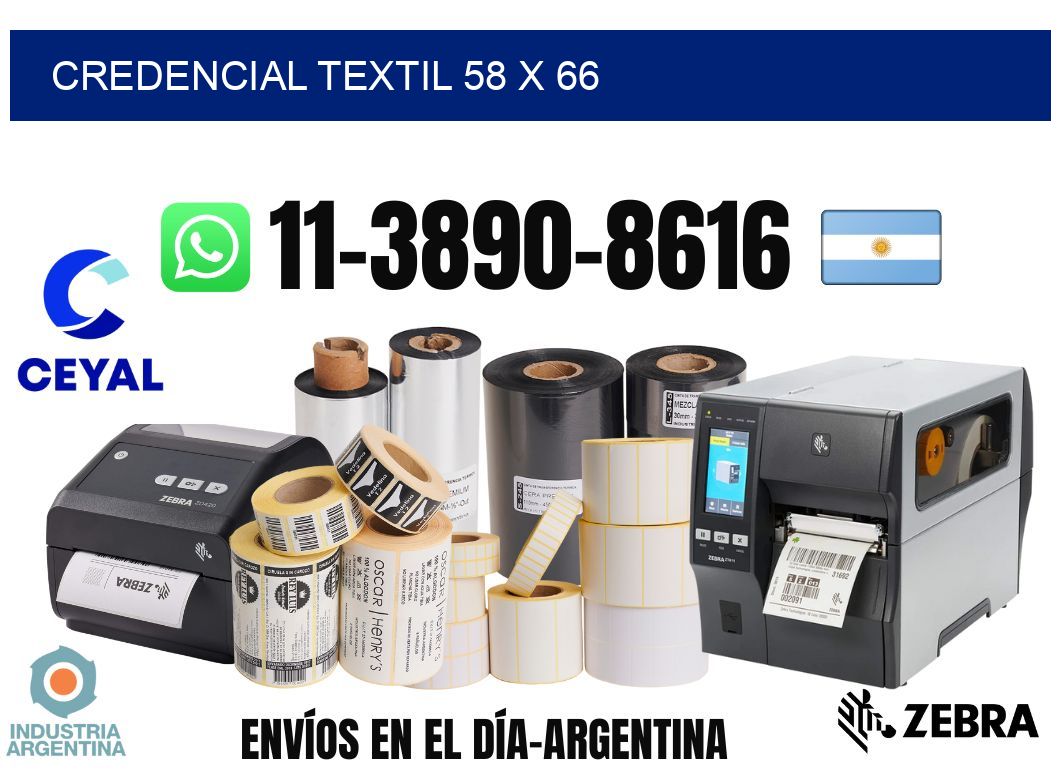 Credencial textil 58 x 66