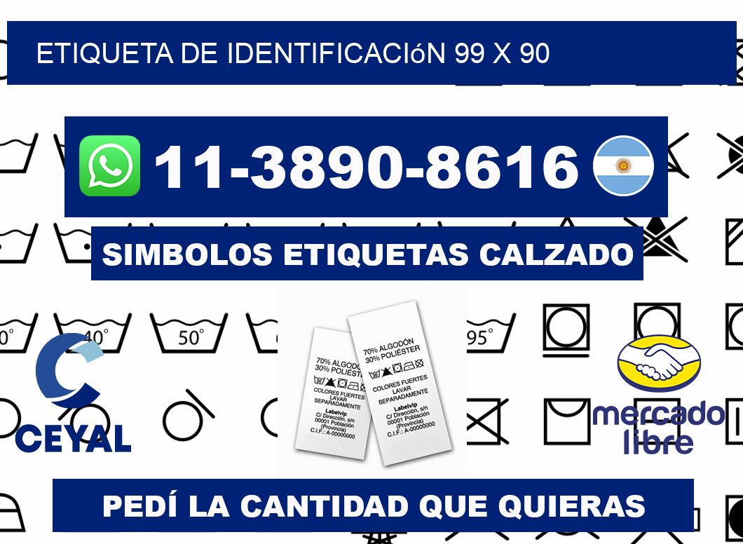 Etiqueta de identificación 99 x 90