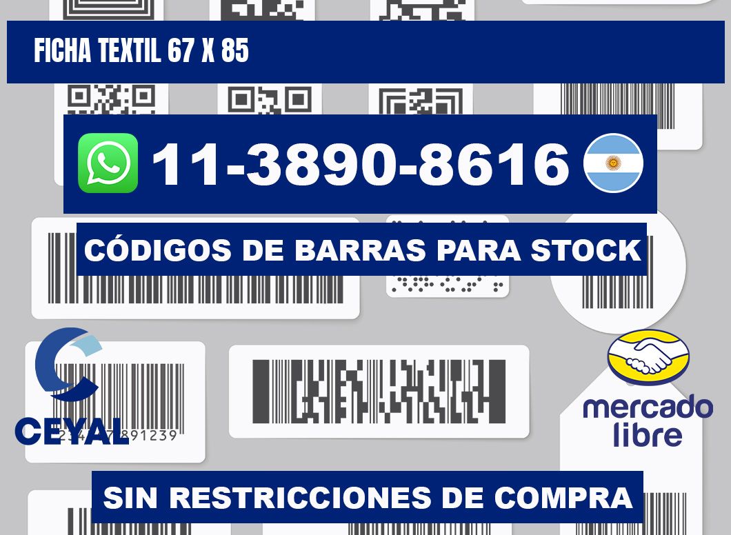 Ficha textil 67 x 85