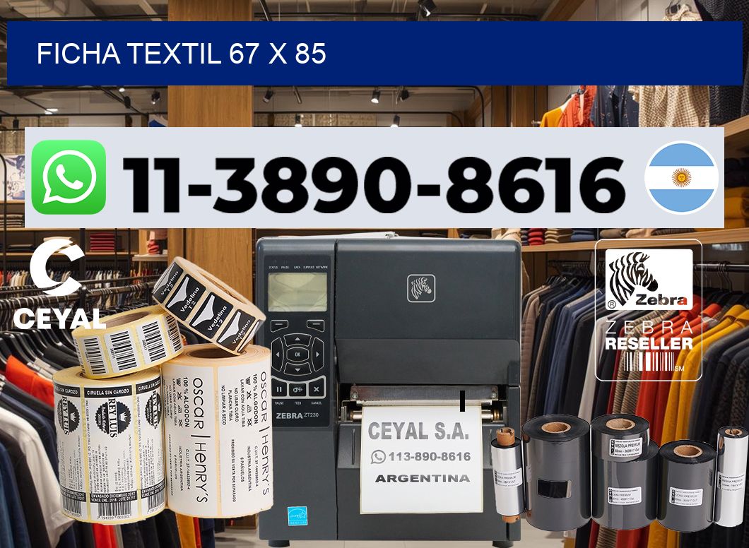 Ficha textil 67 x 85
