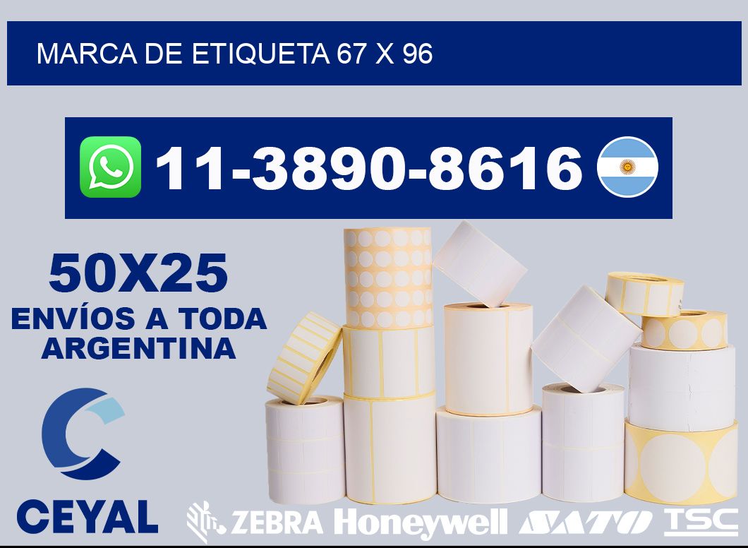 Marca de etiqueta 67 x 96
