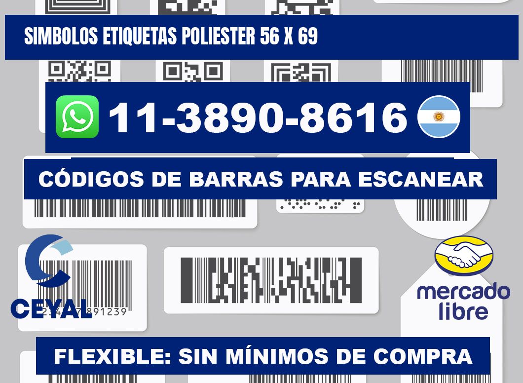 SIMBOLOS ETIQUETAS POLIESTER 56 x 69