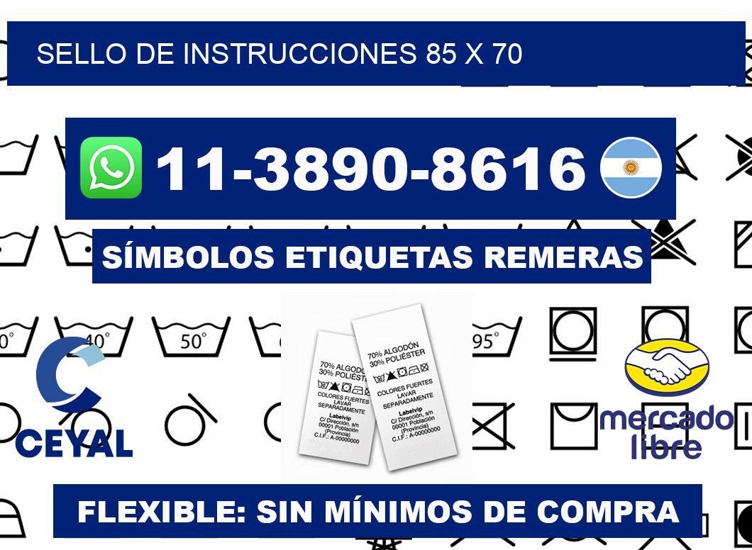 Sello de instrucciones 85 x 70