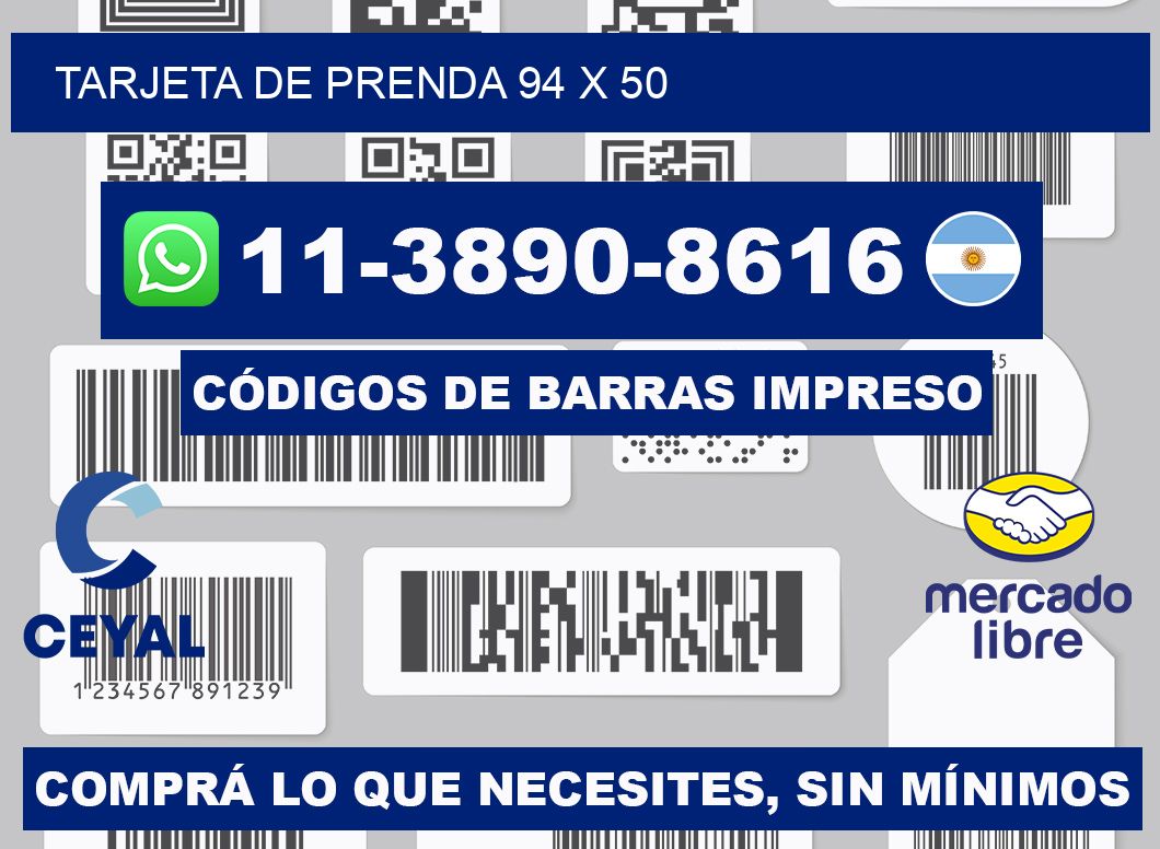 Tarjeta de prenda 94 x 50