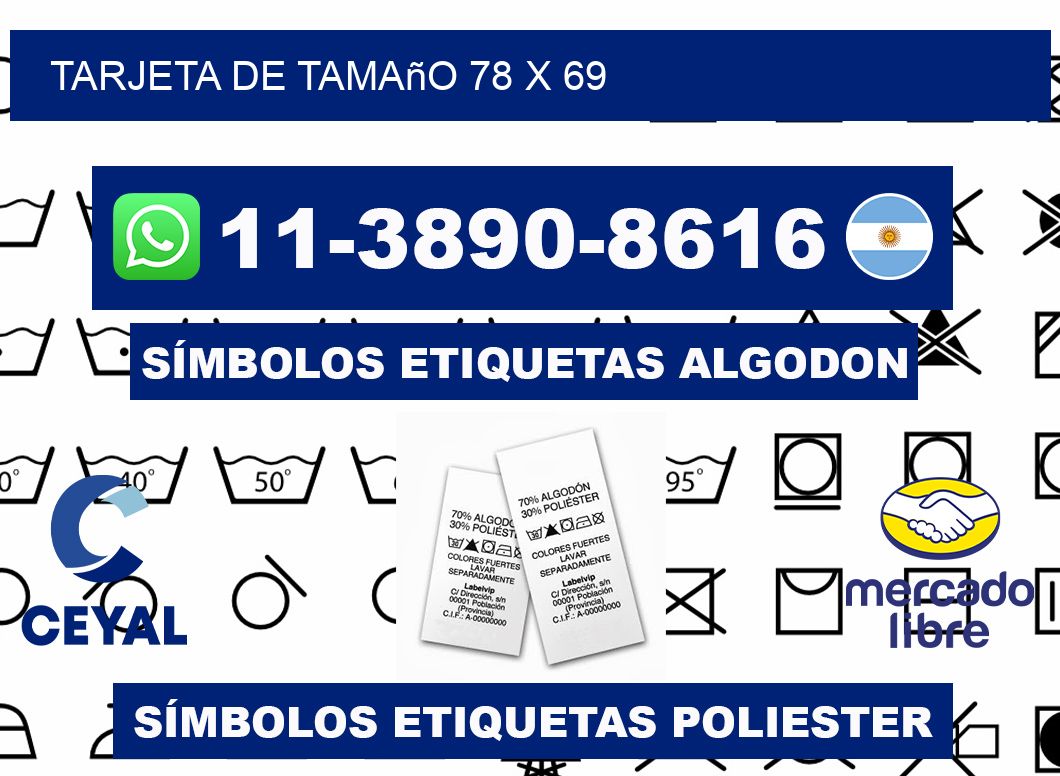 Tarjeta de tamaño 78 x 69