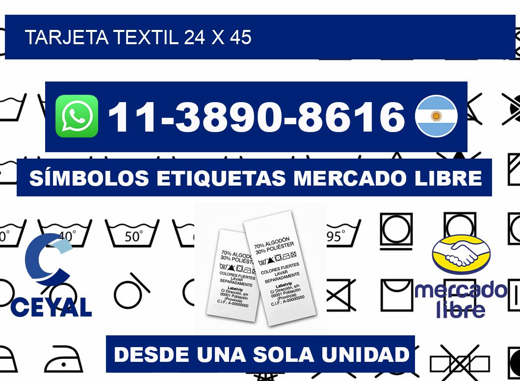 Tarjeta textil 24 x 45