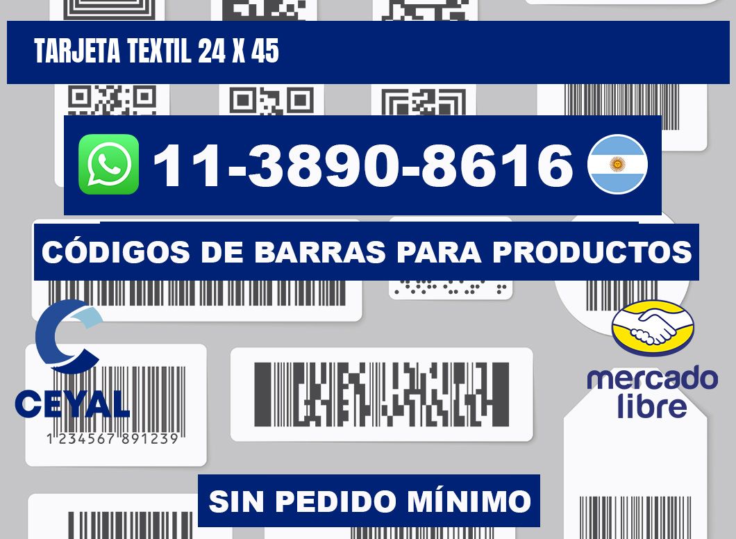 Tarjeta textil 24 x 45