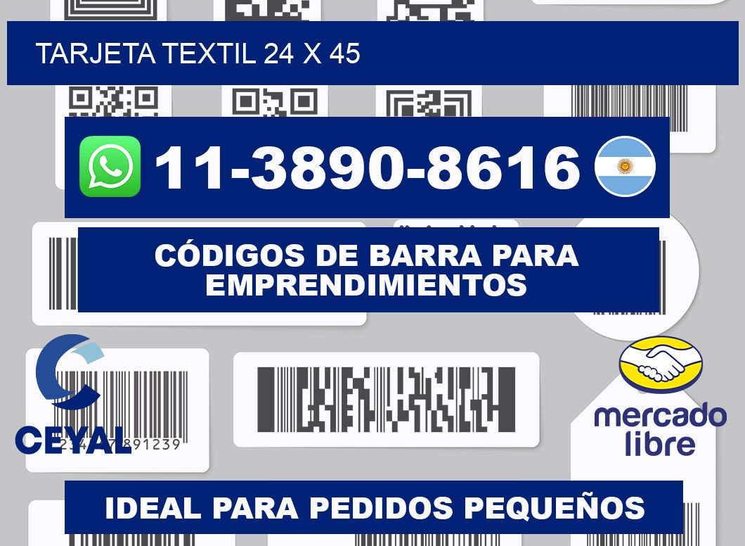 Tarjeta textil 24 x 45