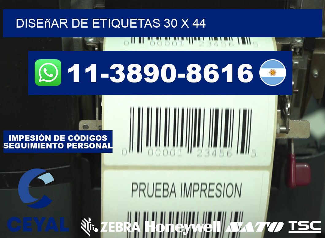 diseñar de etiquetas 30 x 44