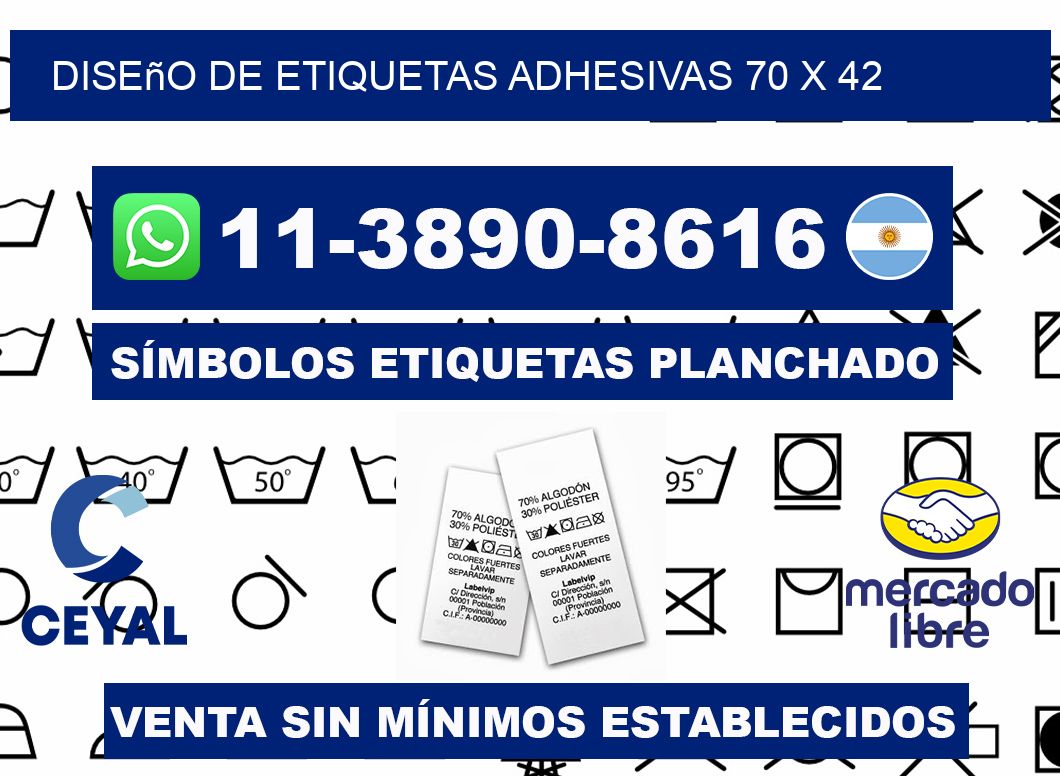 diseño de etiquetas adhesivas 70 x 42