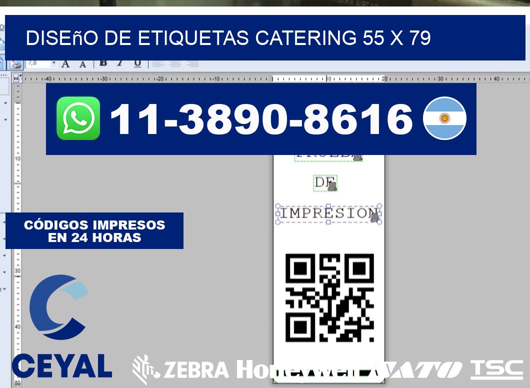 diseño de etiquetas catering 55 x 79