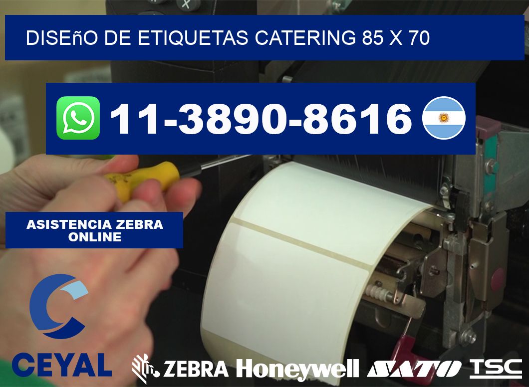 diseño de etiquetas catering 85 x 70