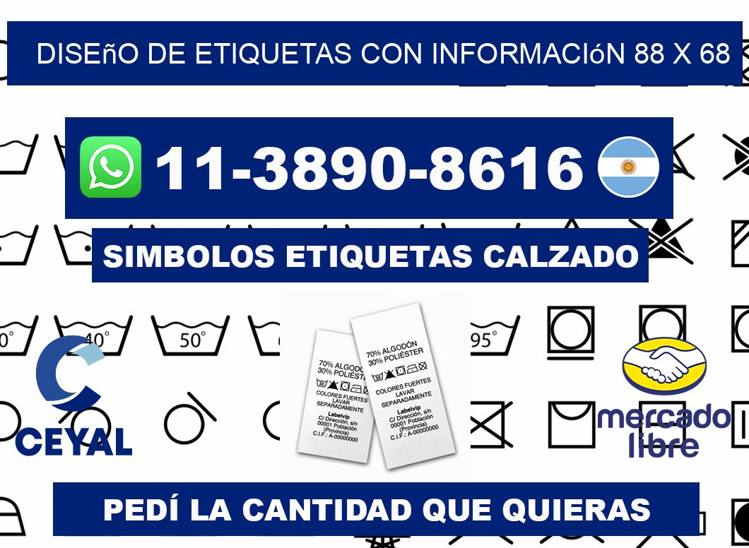 diseño de etiquetas con información 88 x 68