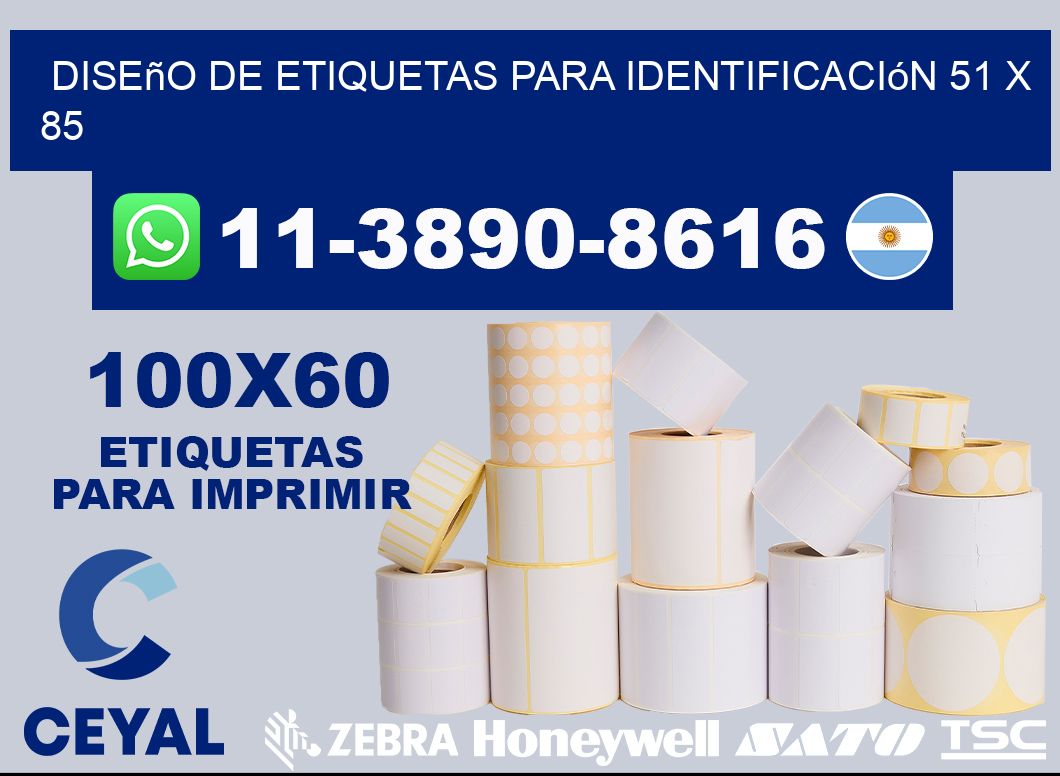 diseño de etiquetas para identificación 51 x 85