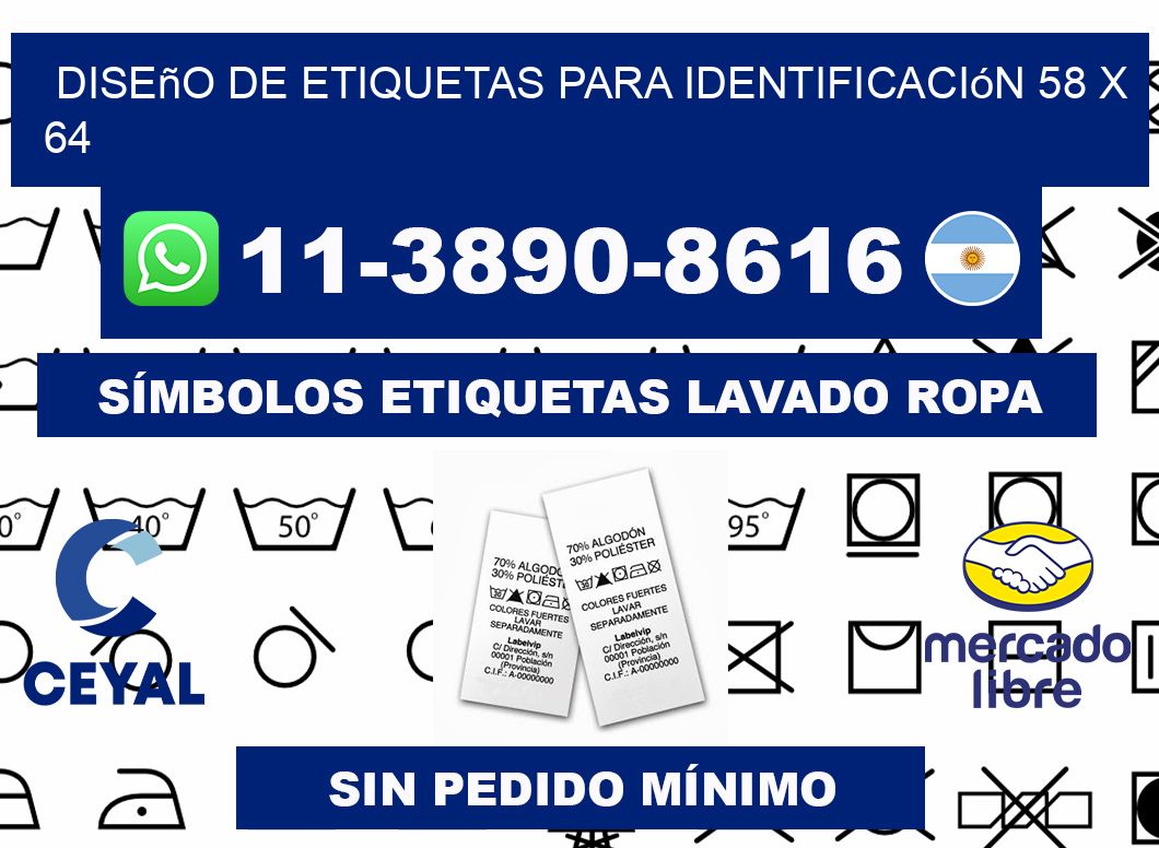 diseño de etiquetas para identificación 58 x 64