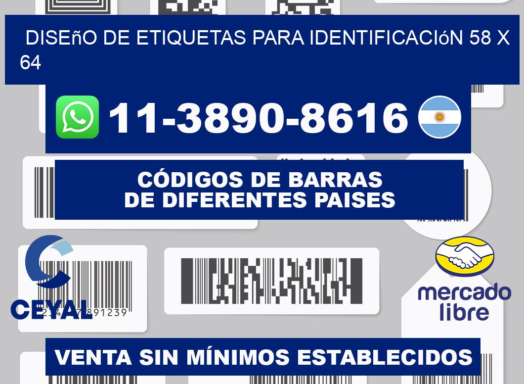 diseño de etiquetas para identificación 58 x 64