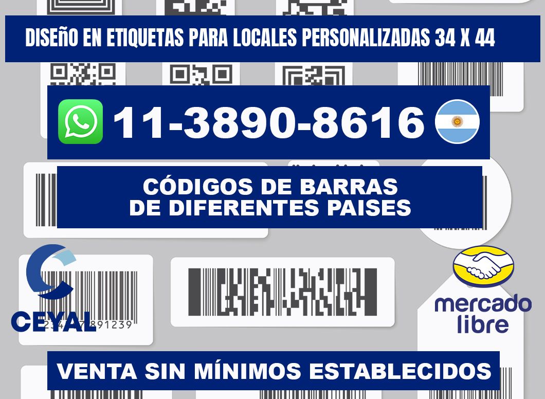 diseño en etiquetas para locales personalizadas 34 x 44
