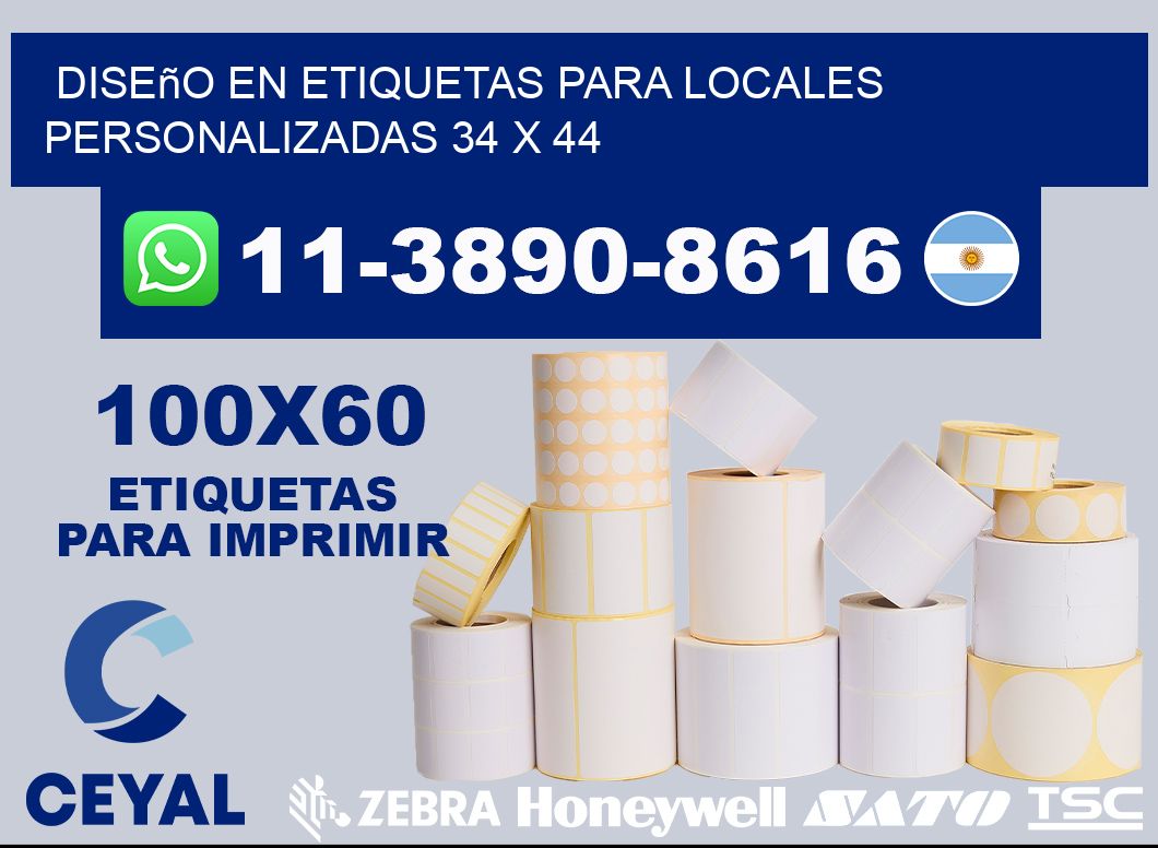 diseño en etiquetas para locales personalizadas 34 x 44