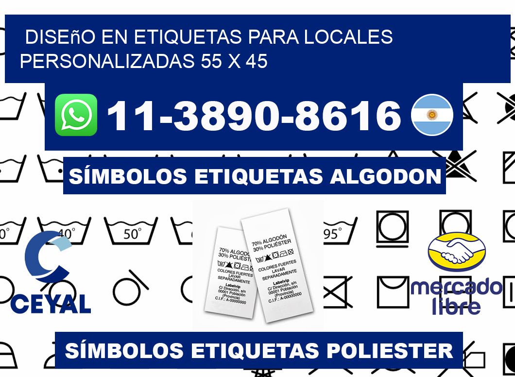 diseño en etiquetas para locales personalizadas 55 x 45