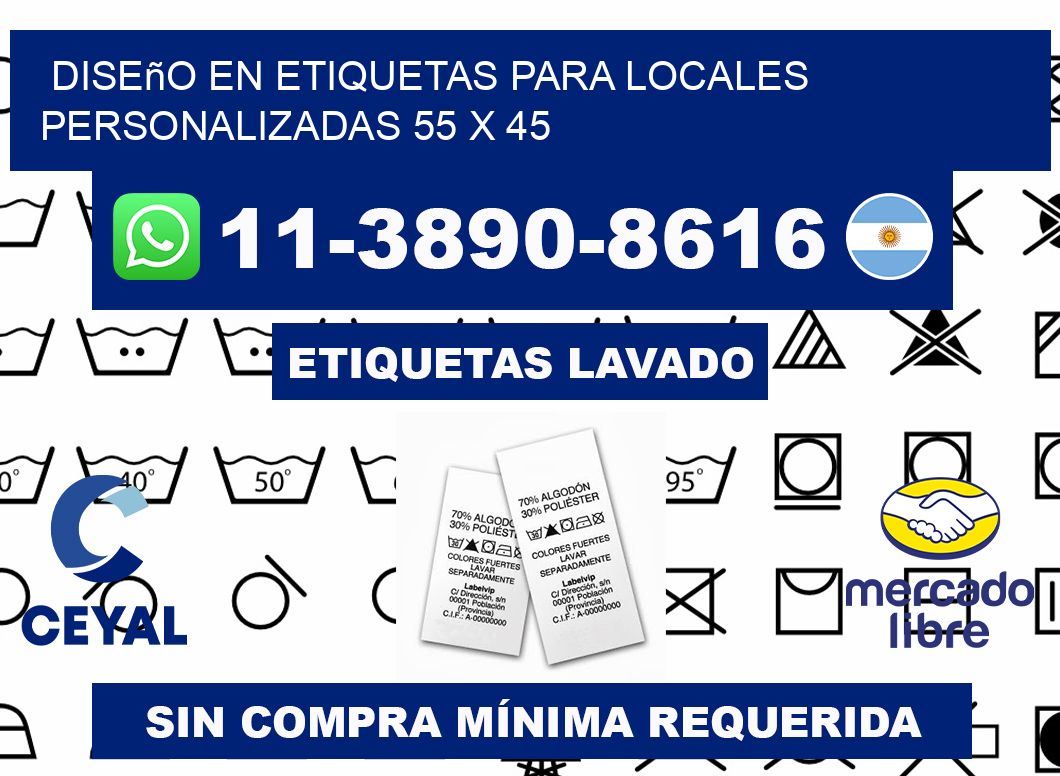 diseño en etiquetas para locales personalizadas 55 x 45