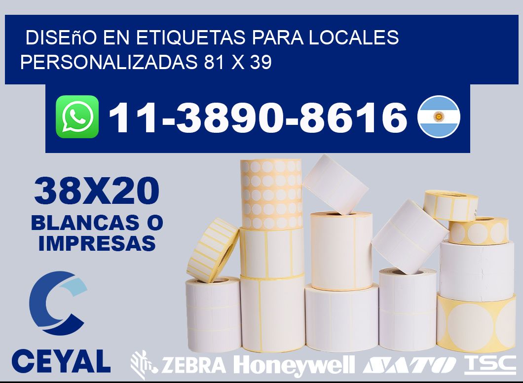 diseño en etiquetas para locales personalizadas 81 x 39