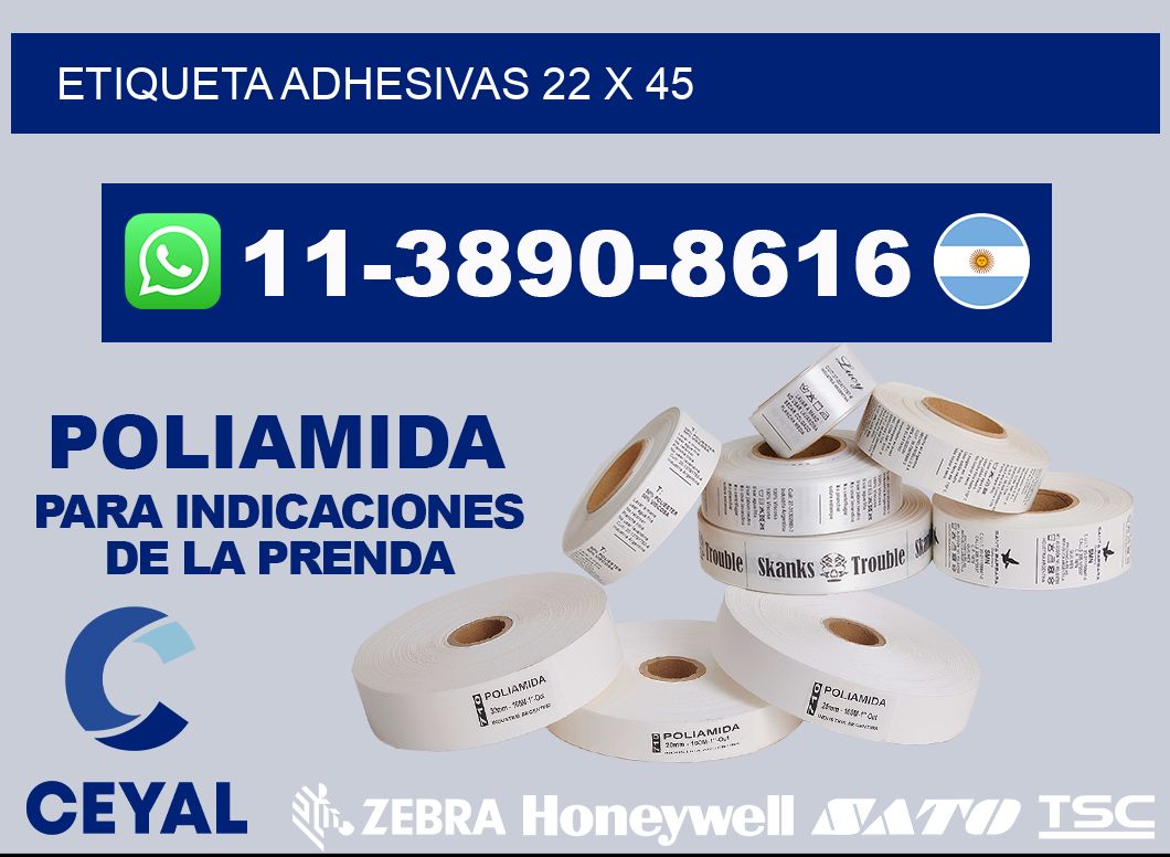 etiqueta adhesivas 22 x 45