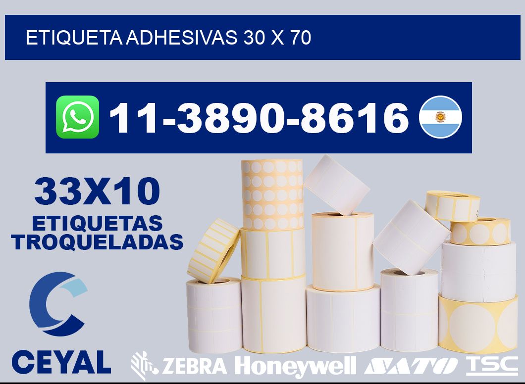 etiqueta adhesivas 30 x 70