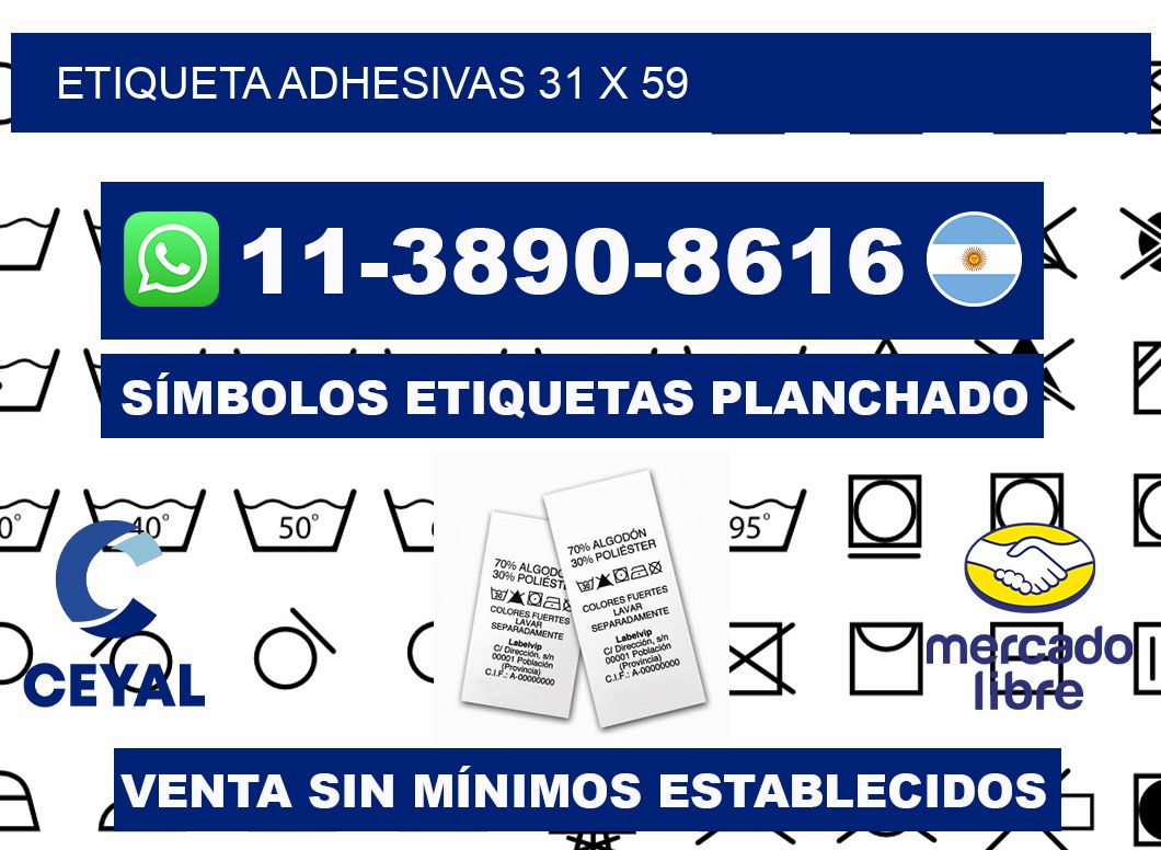 etiqueta adhesivas 31 x 59