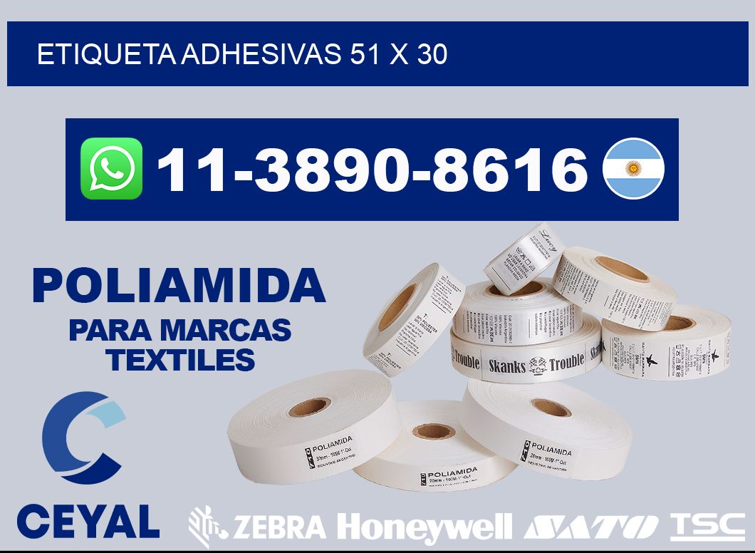 etiqueta adhesivas 51 x 30