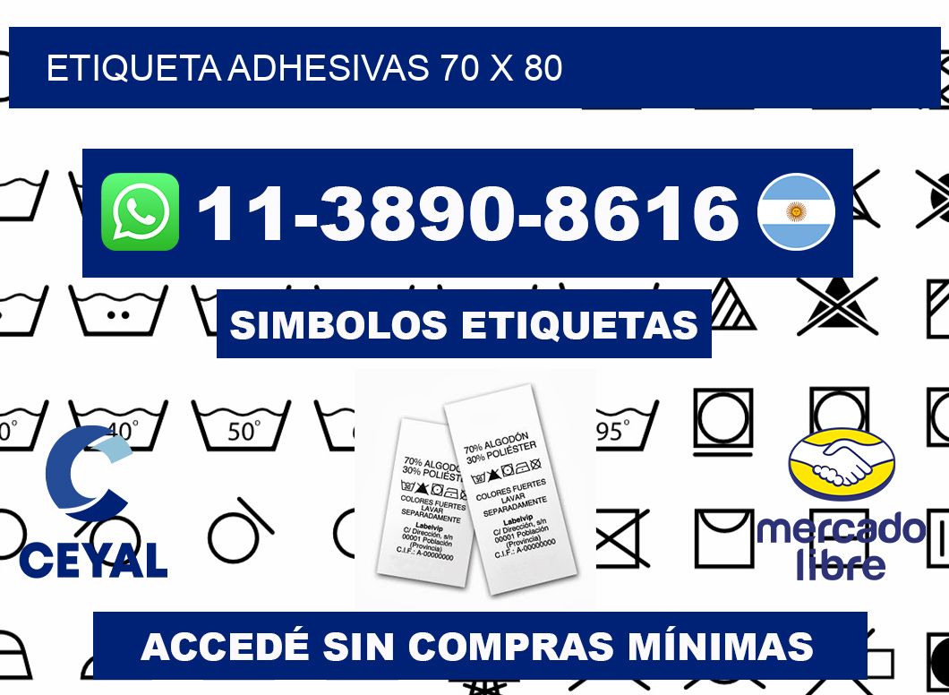 etiqueta adhesivas 70 x 80