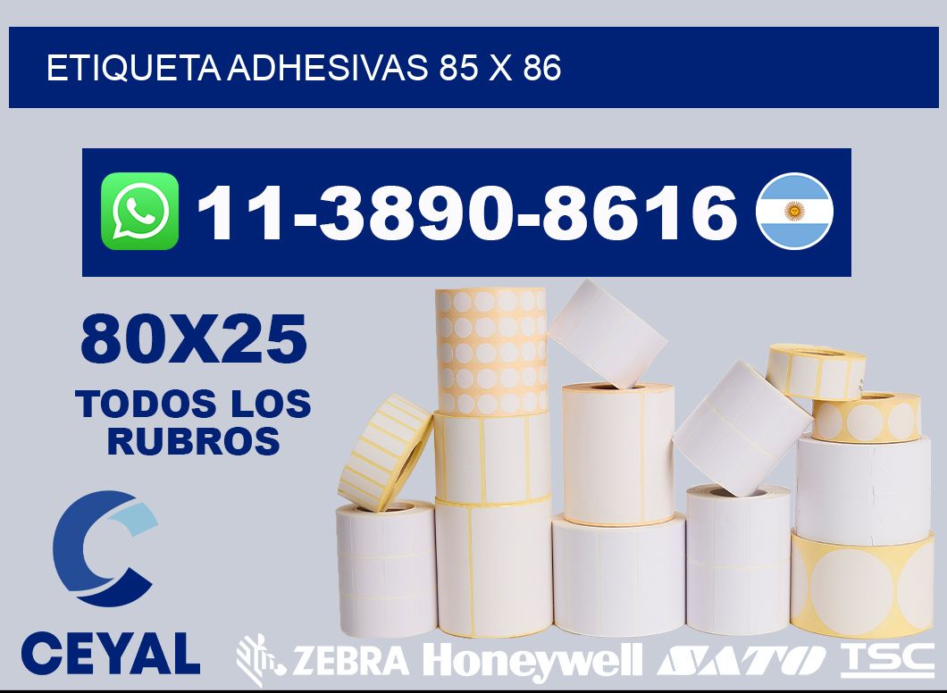 etiqueta adhesivas 85 x 86