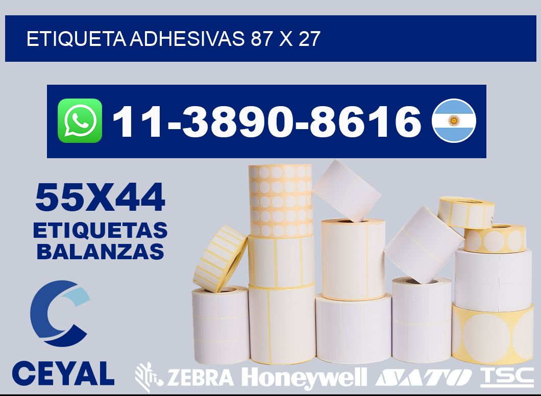 etiqueta adhesivas 87 x 27