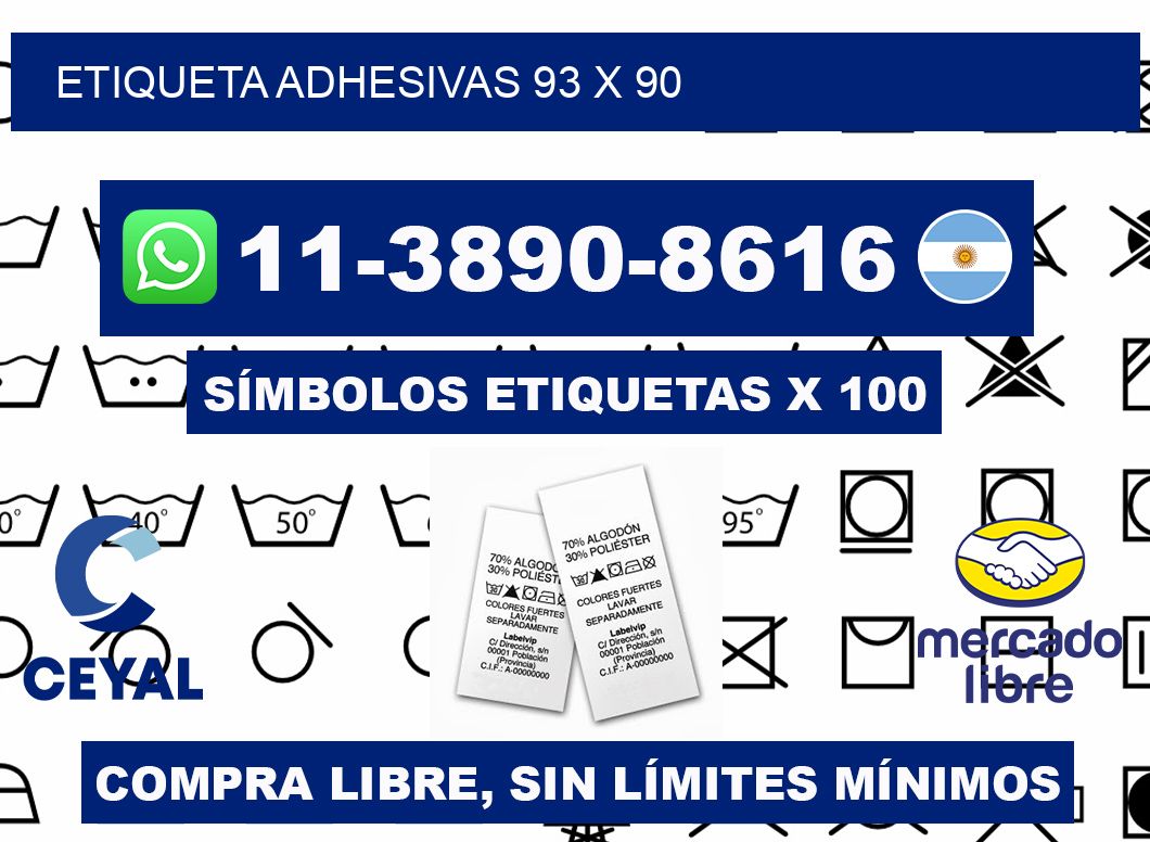 etiqueta adhesivas 93 x 90