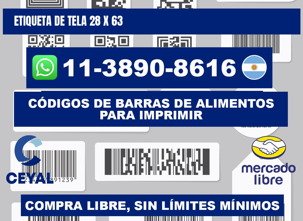 etiqueta de tela 28 x 63