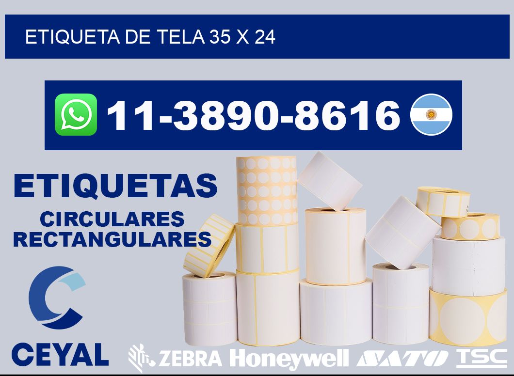 etiqueta de tela 35 x 24
