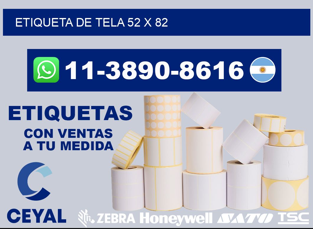 etiqueta de tela 52 x 82