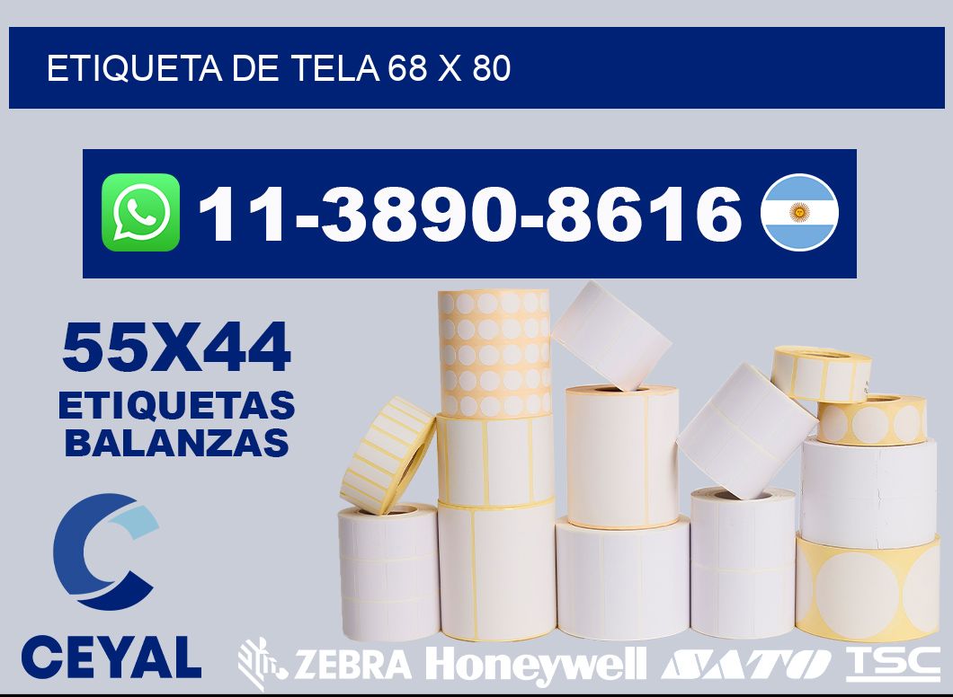 etiqueta de tela 68 x 80