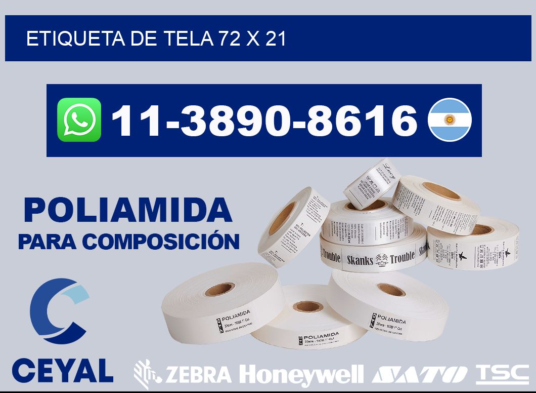 etiqueta de tela 72 x 21