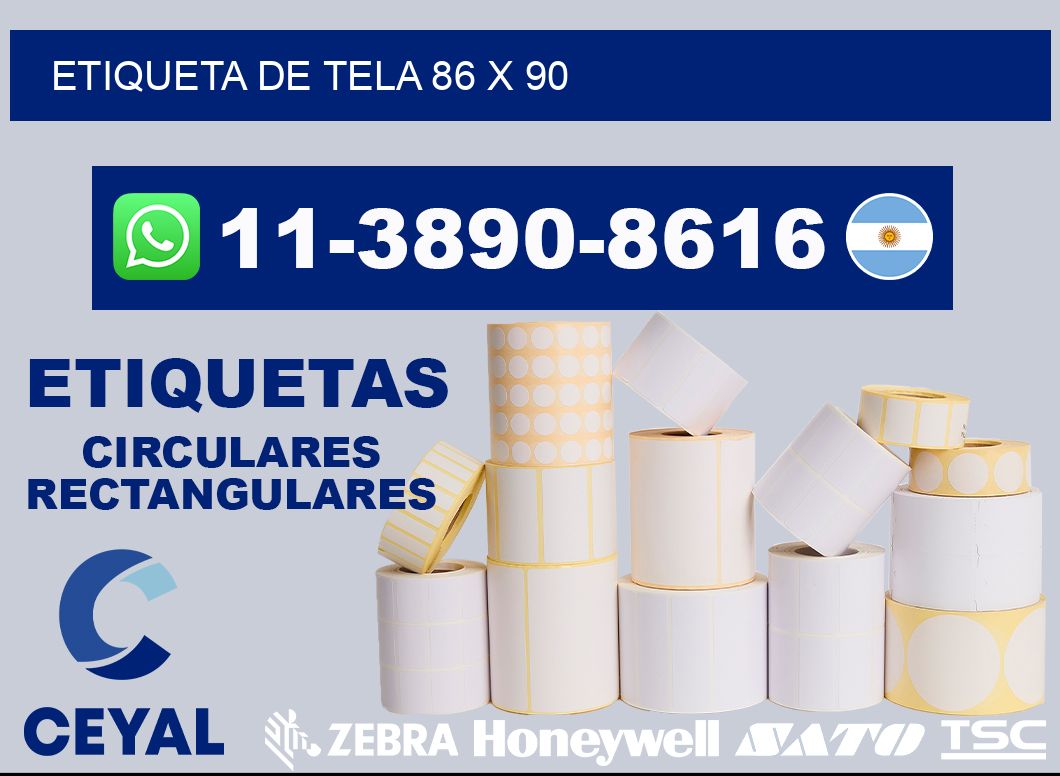etiqueta de tela 86 x 90