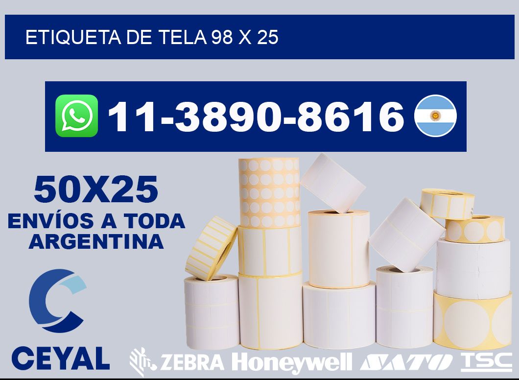 etiqueta de tela 98 x 25