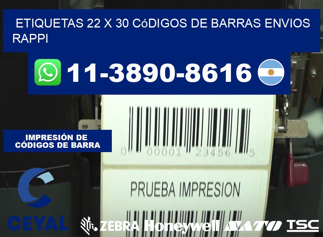 etiquetas 22 x 30 códigos de barras envios rappi