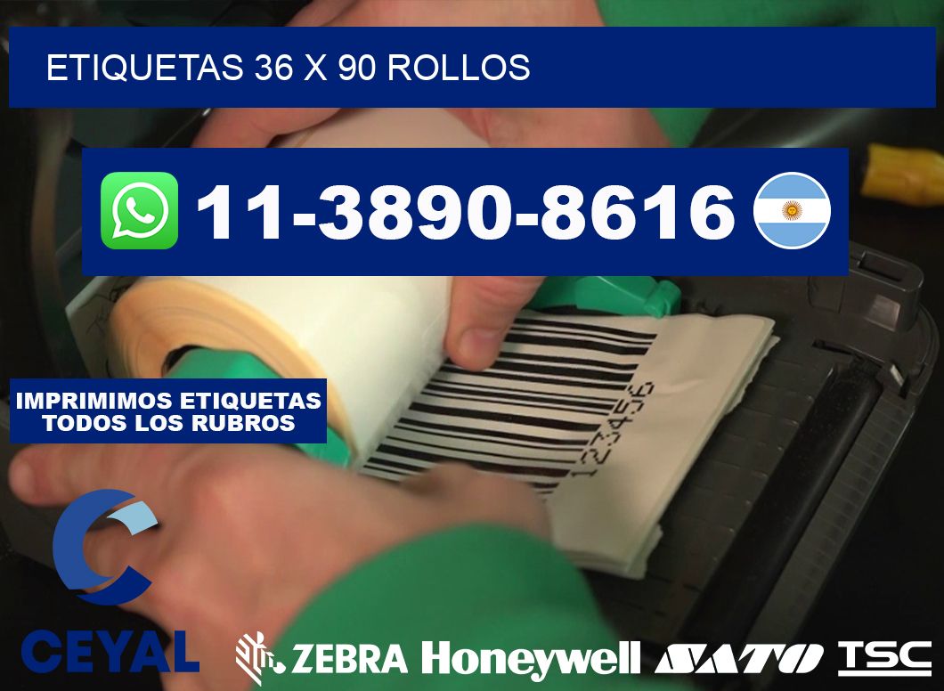 etiquetas 36 x 90 rollos