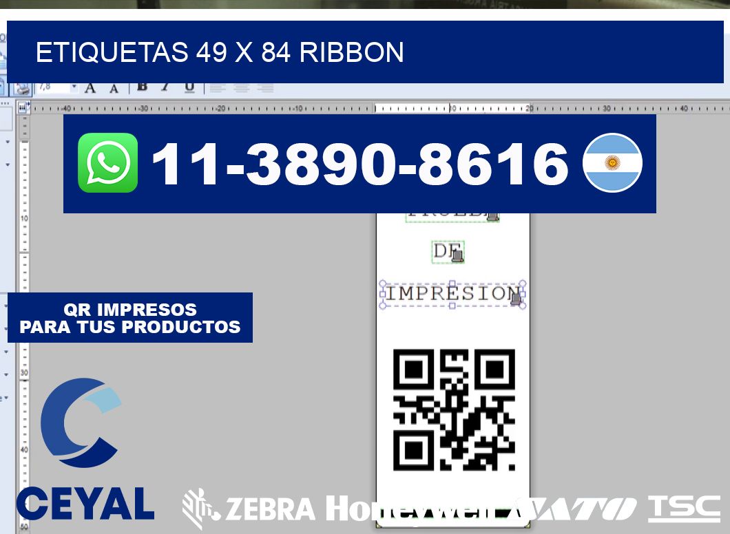 etiquetas 49 x 84 ribbon