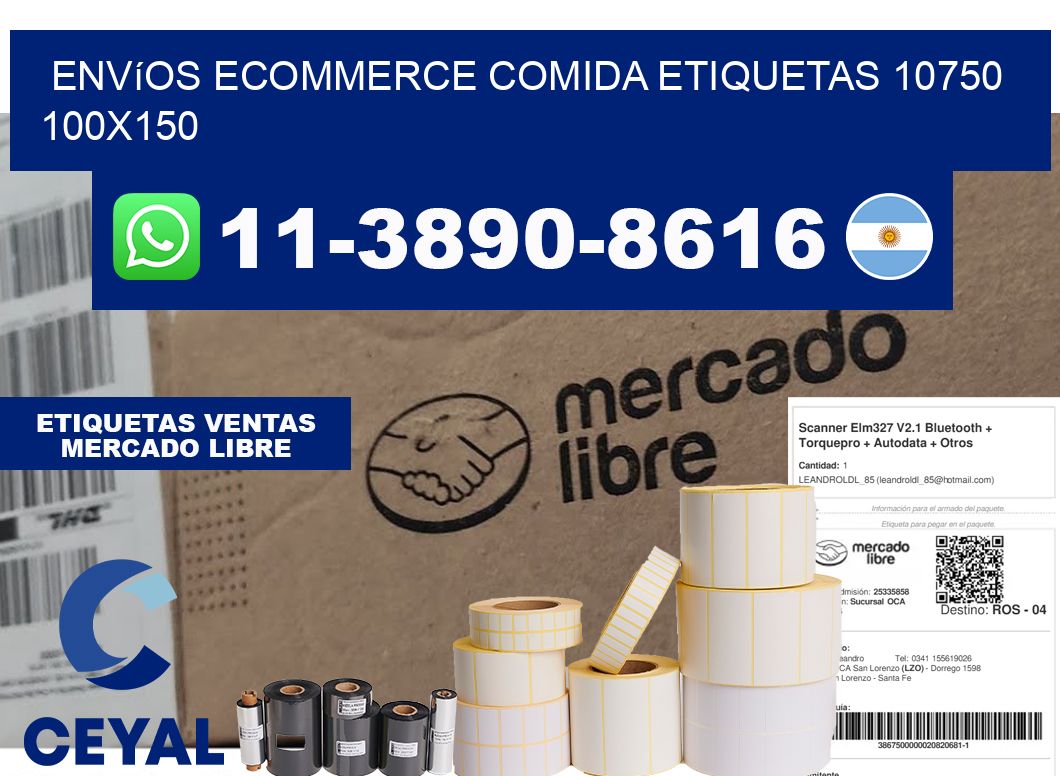 Envíos Ecommerce comida etiquetas 10750 100x150