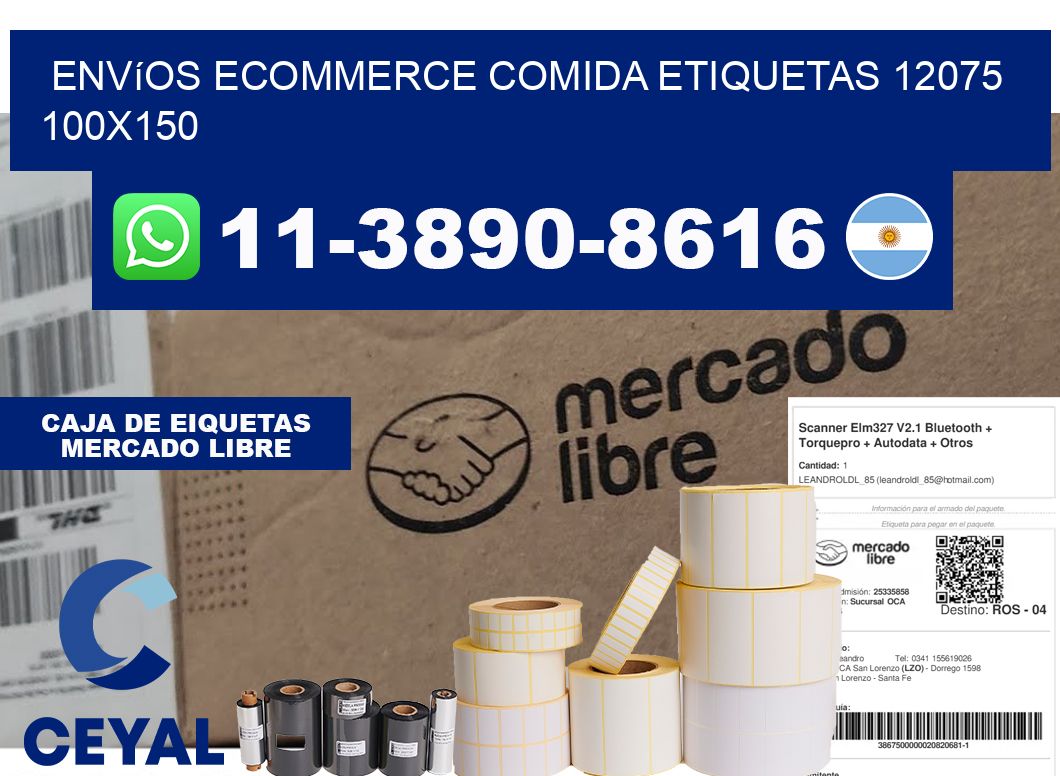 Envíos Ecommerce comida etiquetas 12075 100x150