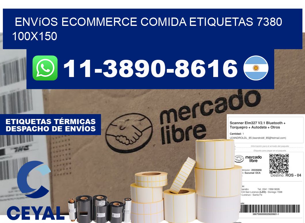 Envíos Ecommerce comida etiquetas 7380 100x150