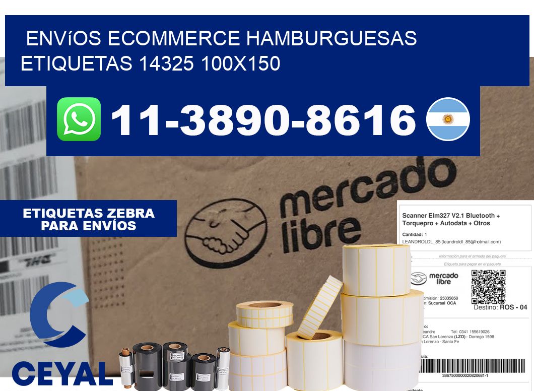 Envíos Ecommerce hamburguesas etiquetas 14325 100x150